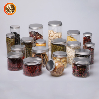 कस्टमाइज्ड फूड ग्रेड पालतू जानवर क्लियर प्लास्टिक जार 850ml ढक्कन के साथ